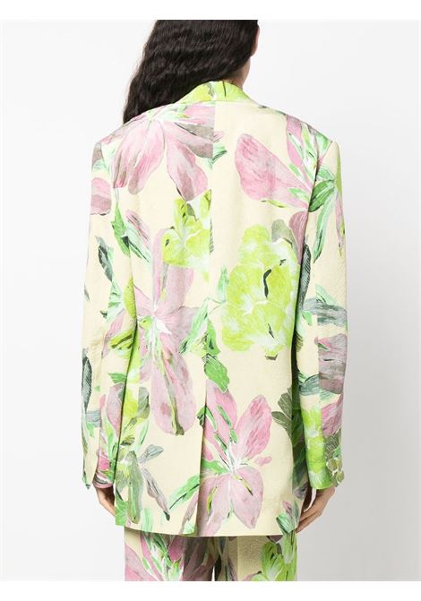 Green floral-print single-breasted blazer - women DRIES VAN NOTEN | 2310104036159601